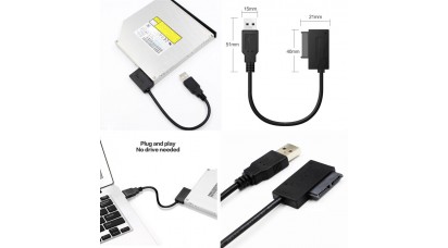 Grwibeo USB Adapter for PC, 6P, 7P, CD, DVD, Rom, SATA