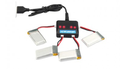 Lipo battery charger 3.7V with 4 connectors