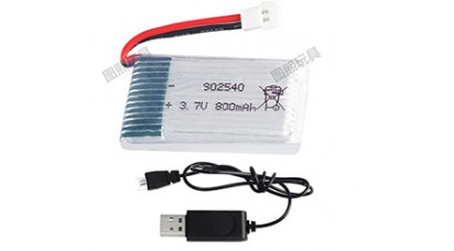 ლითიუმის ბატარეა 3.7V 800mAh 1s სიმძლავრე