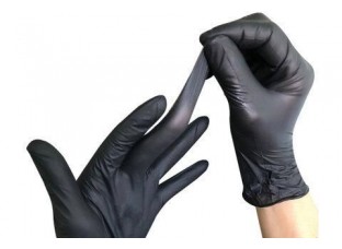 Black disposable gloves